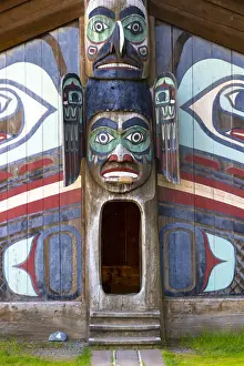 Carvings Prints: USA, Alaska, Ketchikan, Totem Bight National Historic Park