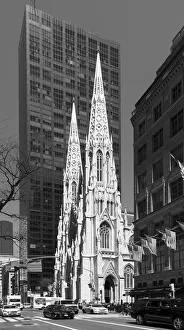 5th Avenue Prints: USA, America, American, New York, Manhattan, 5th Avenue, St. Patricks Cathedral