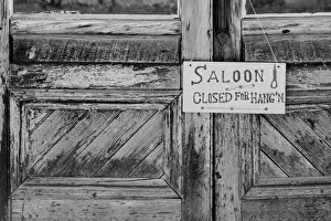Saloon Prints: USA, America, Montana, Saloon door at the Nevada City Ghost Town