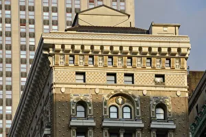 Ornament Prints: USA, America, New York, Manhattan, brick building in midtown