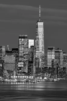 Lower Prints: USA, American, New York, Manhattan, Hudson River, One World tower