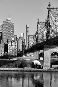 East River Prints: USA, American, New York, Manhattan, East River, Queensboro Bridge