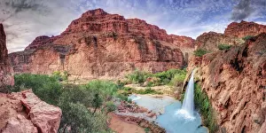 Havasu Falls Prints: USA, Arizona, Gran Canyon, Havasu Canyon (Hualapai Reservation), Havasu Falls
