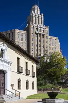 Hot Springs Prints: USA, Arkansas, Hot Springs, Thermal Water Jug Fountain and Hot Springs Rehabilitation
