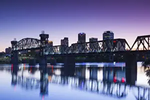 Southern Prints: USA, Arkansas, Little Rock, city skyline from the Arkansas River