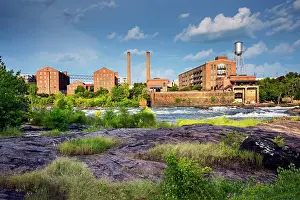 John Coletti Prints: USA, Augusta, Georgia, Columbus, Chattahoochee River, Restored Textile Mill Buildings