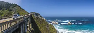 State Route 1 Prints: USA, California, Big Sur, Pacific Coast Highway (California State Route 1), Bixby Bridge