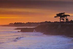 Images Dated 13th September 2011: USA, California, Central Coast, Santa Cruz, sunset view of West Cliff Drive