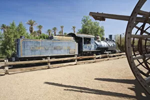 Images Dated 15th August 2011: USA, California, Death Valley National Park, Furnace Creek, Borax Museum, old locomotive