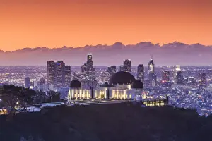 Western Prints: USA, California, Los Angeles, elevated view of the Griffith Park Observatory