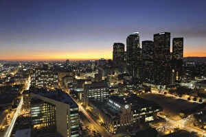 USA, California, Los Angeles, Skyline of Downtown Los Angeles
