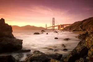 Images Dated 8th May 2009: USA, California, San Francisco, Golden Gate Bridge from Marshall Beach