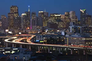 Images Dated 17th June 2011: USA, California, San Francisco, Potrero Hill, view of downtown and I-280 highway