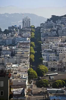 USA, California, San Francisco, Russian Hill, elevated view of North Beach area
