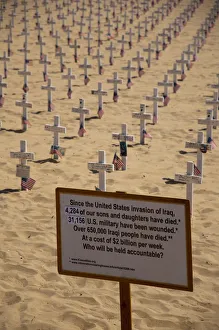 Crosses Prints: USA, California, Santa Barbara, Memorial to US soldiers who died in Iraq