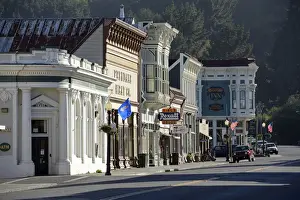 Main Street Prints: USA, California, West Coast, Main street of town of Ferndale in Humboldt County