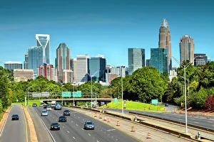 USA, Charlotte, North Carolina, Skyline, Downtown Skyline, U. S. Route 74, Andrew Jackson Highway