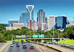 Images Dated 12th September 2022: USA, Charlotte, North Carolina, Skyline, Downtown Skyline, U.S. Route 74, Andrew Jackson Highway