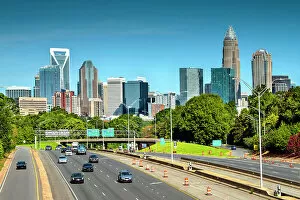 Images Dated 12th September 2022: USA, Charlotte, North Carolina, Skyline, Downtown Skyline, U.S. Route 74, Andrew Jackson Highway