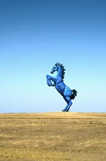 Images Dated 2018 November: USA, Colorado, 32 High Blue Mustange Sculpture, Public Arts Commission, Denver