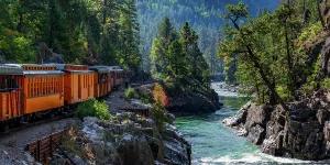Steam Trains Prints: USA, Colorado, Animas Canyon, Animas River, Durango and Silverton Narrow Gauge Railroad