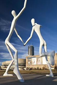 USA, Colorado, Denver, Denver Center for Performing Arts, Dancers, sculpture by Jonathan