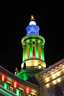 Denver Prints: USA, Colorado, Denver, Denver City and Country Building with Christmas Lights