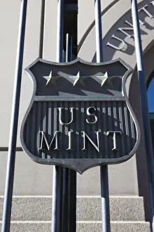 Denver Prints: USA, Colorado, Denver, sign for the Denver United States Mint