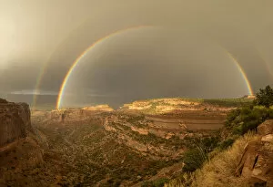 Images Dated 2nd July 2020: USA, Colorado, Mesa County, Colorado National Monument, rainbow over the park road