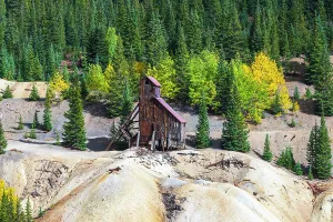 Elevated Viewpoints Prints: USA, Colorado, Million Dollar Highway, Guston, Yankee Girl Mine, Hoist House