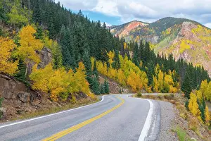 Highways Prints: USA, Colorado, Million Dollar Highway between Silverton and Durango