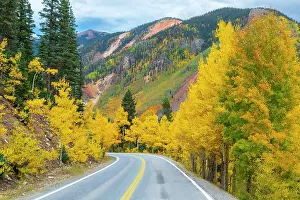 Highways Prints: USA, Colorado, Million Dollar Highway between Silverton and Durango