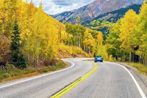 Highways Prints: USA, Colorado, Million Dollar Highway between Silverton and Durango