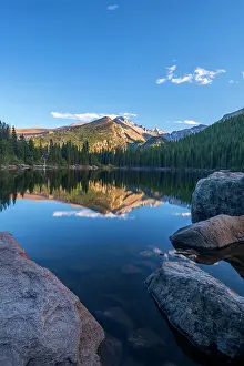 Front Range Prints: USA, Colorado, Rocky Mountain National Park, Longs Peak mountain from Bear Lake