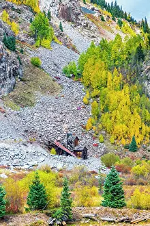 Mining Prints: USA, Colorado, Silverton, Deadwood Gulch, Old Mine Buildings