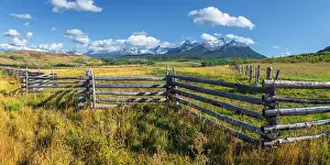 Fences Prints: USA, Colorado, Telluride, Hastings Mesa and Mount Sneffels Range of the Rocky Mountains
