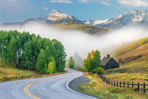 Highway Prints: USA, Colorado, Telluride, San Juan Mountains