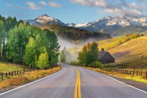 Highway Prints: USA, Colorado, Telluride, San Juan Mountains