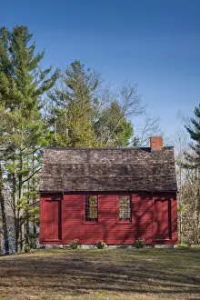 School Prints: USA, Connecticut, East Haddam, Nathan Hale Schoolhouse, school where American