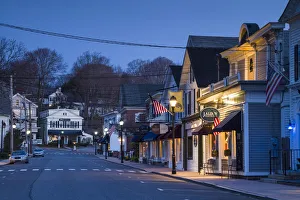 Essex Prints: USA, Connecticut, Essex, Main Street, dawn