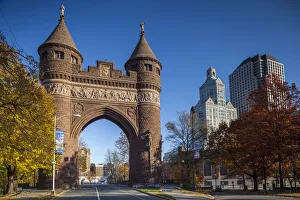 USA, Connecticut, Hartford, Bushnell Park, Soldiers and Sailors Memorial Arch, autumn USA, Connecticut, Hartford, Bushnell Park, Soldiers and Sailors Memorial Arch, autumn
