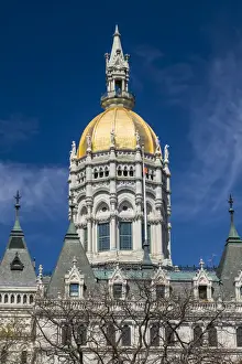 State Capitol Prints: USA, Connecticut, Hartford, Connecticut State Capitol, exterior