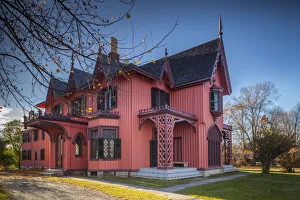 USA, Connecticut, Woodstock, Roseland Cottage, built in 1844, best-preserved Gothic USA, Connecticut, Woodstock, Roseland Cottage, built in 1844, best-preserved Gothic