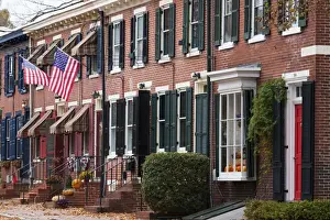 USA, Delaware, New Castle, historic district house detail