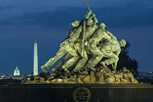 USA, District of Columbia, Washington, US Marine Corps War Memorial also known as