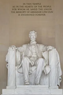 USA, District of Columbia, Washington, The Lincoln Memorial, statue of President Abraham