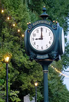 Clock Prints: USA, Fayetteville, West Virginia, Early 1900's Town Clock Replica, Downtown