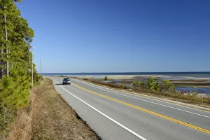 Drive Prints: USA, Florida, Franklin County, Apalachicola, highway along gulf coast east of Pensacola