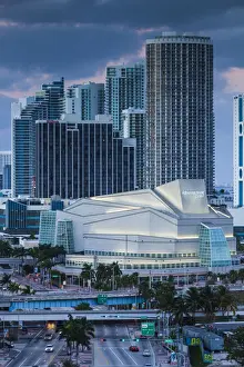 Arts Prints: USA, Florida, Miami, Adrienne Arsht Center for the Performing Arts, elevated view