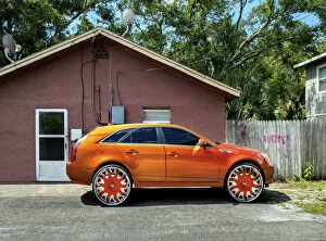 Images Dated 16th July 2019: USA, Florida, Saint Petersburg, Big Wheel Custom Car, African-American Neighborhood